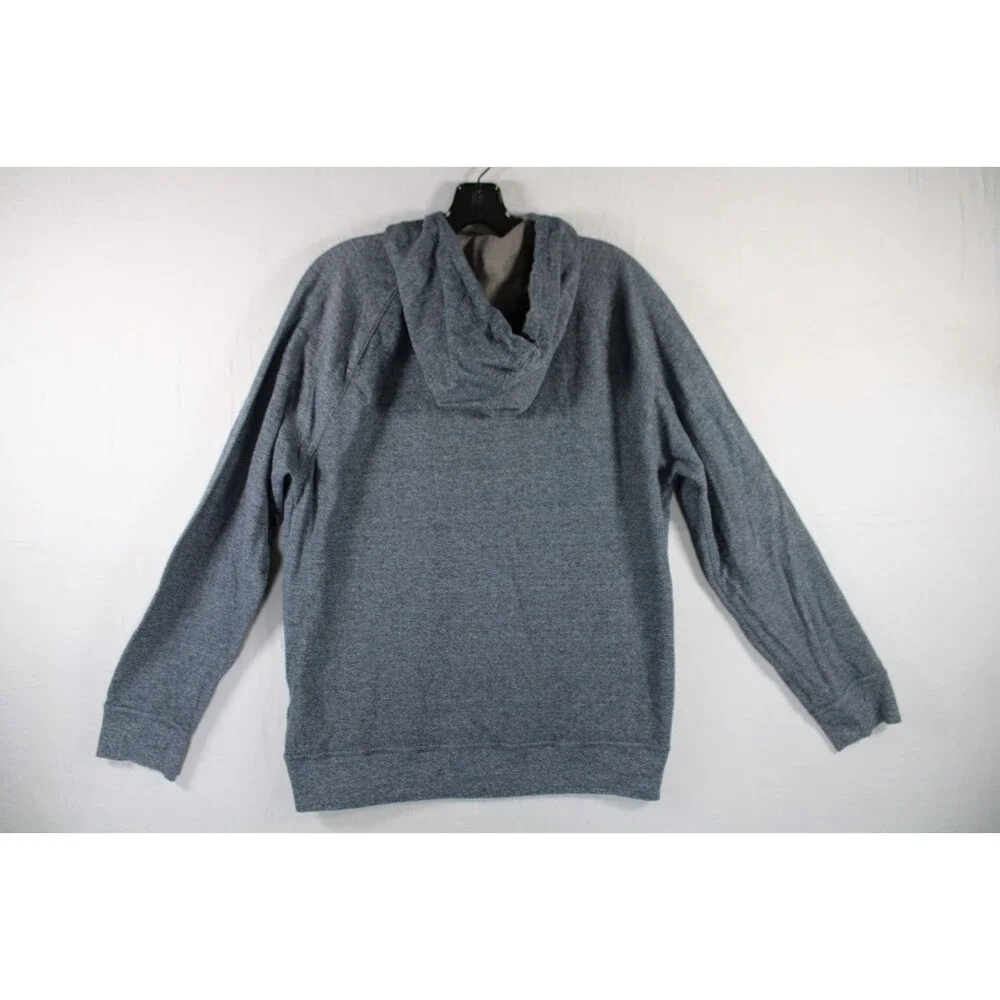 Banana Republic Hoodie Men's Large Gray Henley Pullover Long Sleeve Sweatshirt
